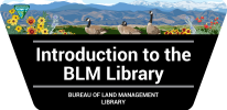 Graphic showing BLM Library sign.
