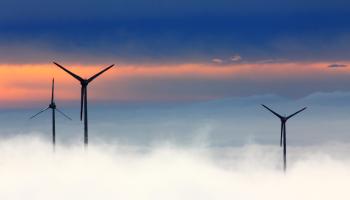 Wind turbines above the clouds