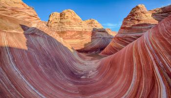 "The Wave" rock formation at Coyote Buttes North in Vermilion Cliffs National Monument, Arizona